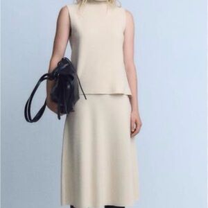 Elegant Cream Women's Skirt and tank top